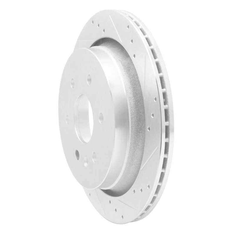 R1 13-19 Cadillac XTS Rear Right Drilled & Slotted Silver Brake Rotor