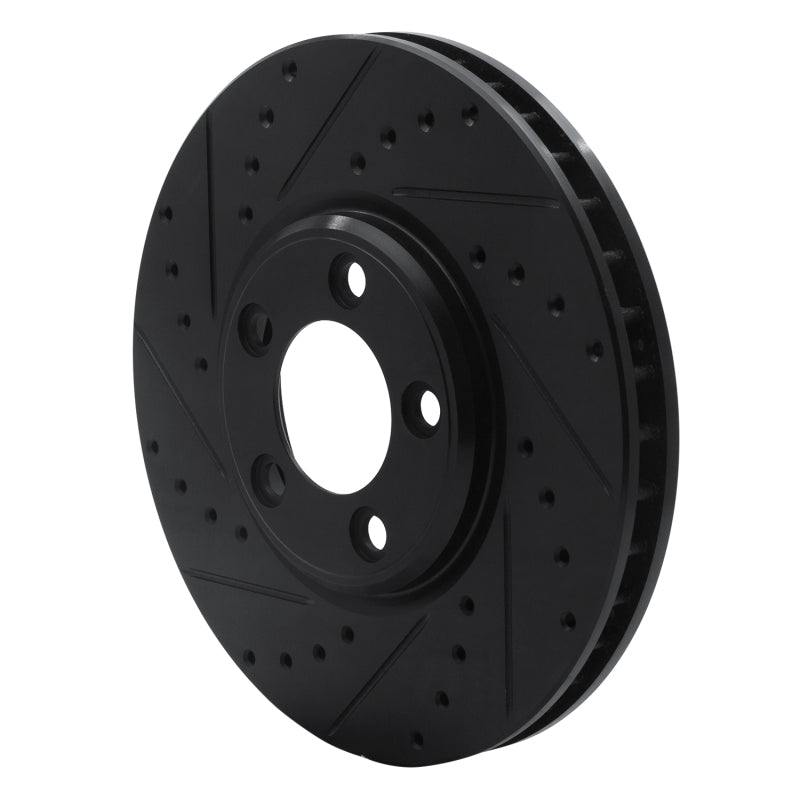 R1 00-06 Ford Thunderbird Front Left Drilled & Slotted Black Brake Rotor