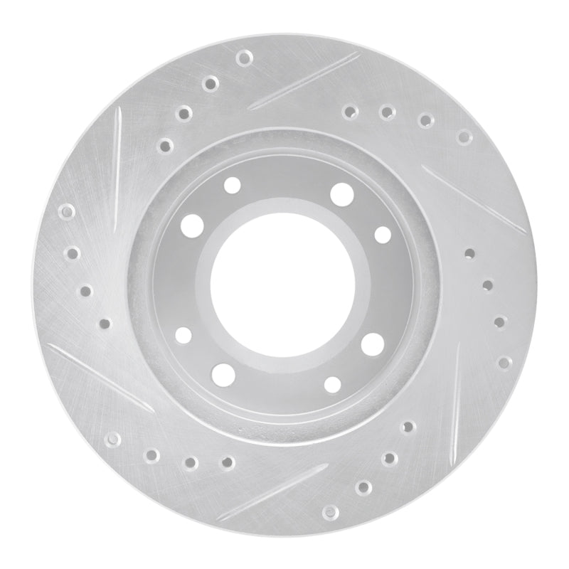 R1 86-88 Mazda RX-7 Front Right Drilled & Slotted Silver Brake Rotor