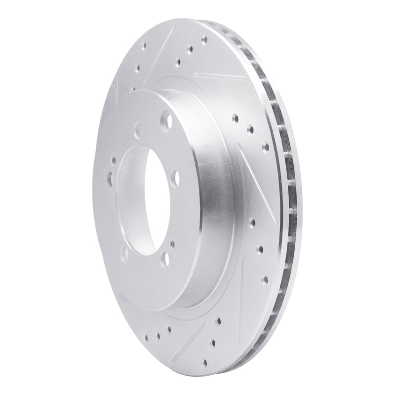 R1 93-99 Dodge STEALTH Rear Left Drilled & Slotted Silver Brake Rotor