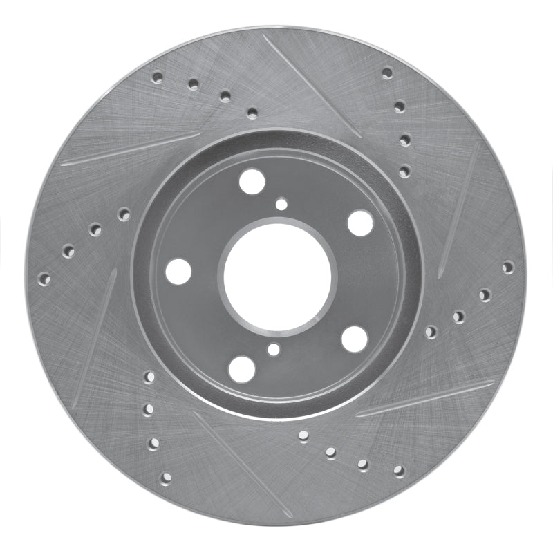 R1 01-05 Toyota RAV4 Front Left Drilled & Slotted Silver Brake Rotor