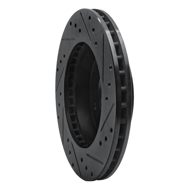 R1 77-80 Buick Electra Rear Left Drilled & Slotted Black Brake Rotor