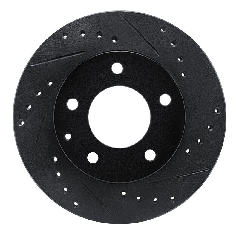 R1 93-03 Ford Probe Front Right Drilled & Slotted Black Brake Rotor