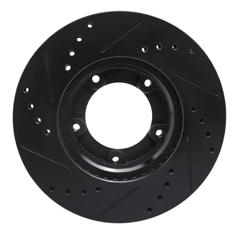 R1 84-95 Toyota Pickup Front Right Drilled & Slotted Black Brake Rotor