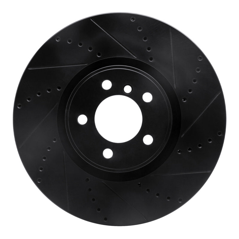 R1 10-12 Land Rover Range Rover Front Right Drilled & Slotted Black Brake Rotor