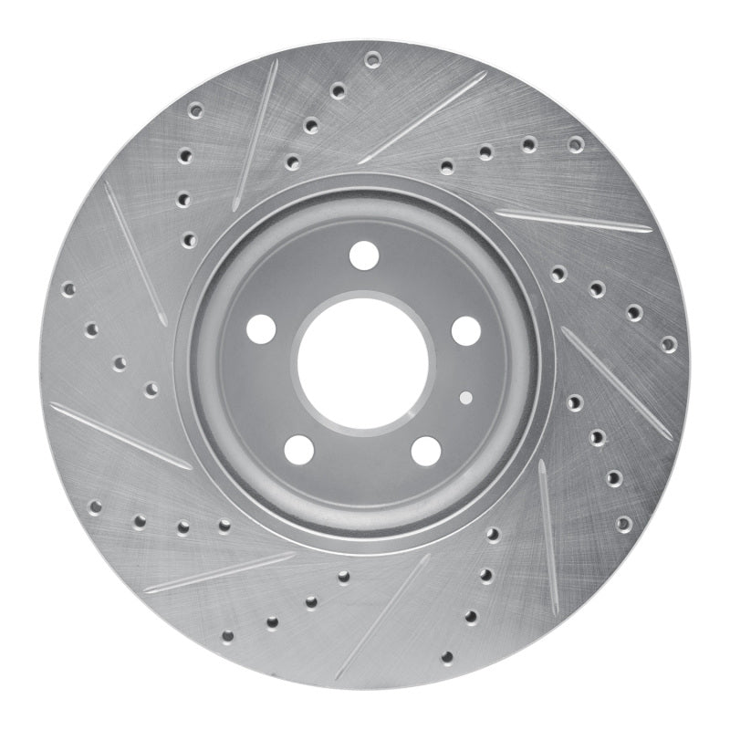 R1 11-17 Audi A5 Front Right Drilled & Slotted Silver Brake Rotor