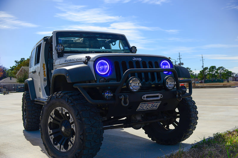 Oracle 07-17 Jeep Wrangler Surface Mount LED Headlight Halo Kit - Blue