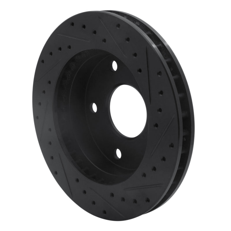 R1 94-99 Dodge Ramcharger (Mexico) Front Left Drilled & Slotted Black Brake Rotor