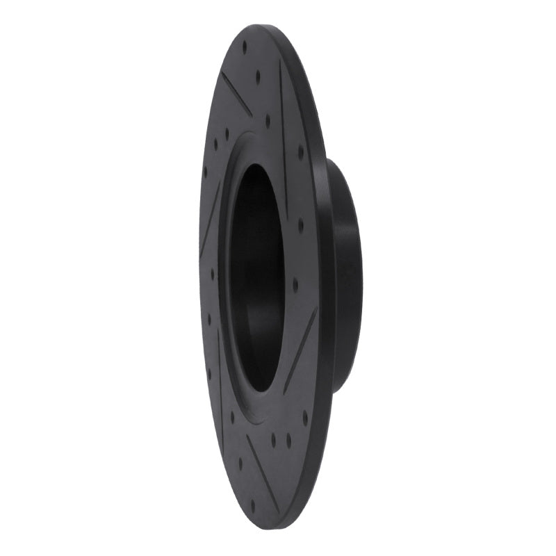 R1 62-80 MG MGB Front Left Drilled & Slotted Black Brake Rotor