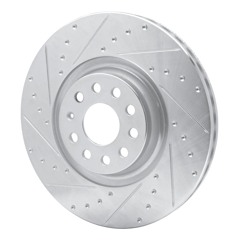R1 2012-2025 Audi S3 (USA/Canada) Front Left Drilled & Slotted Silver Brake Rotor