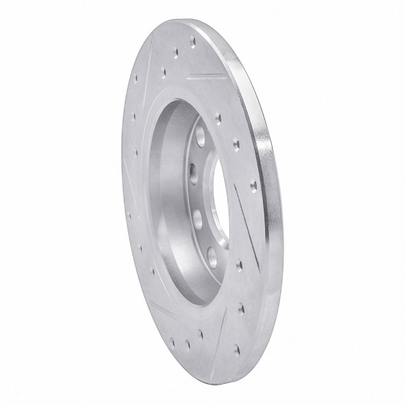 R1 00-08 Audi A4 (USA/Canada) Rear Right Drilled & Slotted Silver Brake Rotor