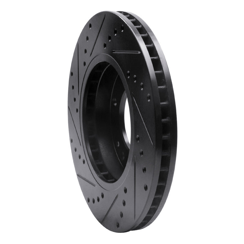 R1 03-06 Kia Sorento Front Right Drilled & Slotted Black Brake Rotor