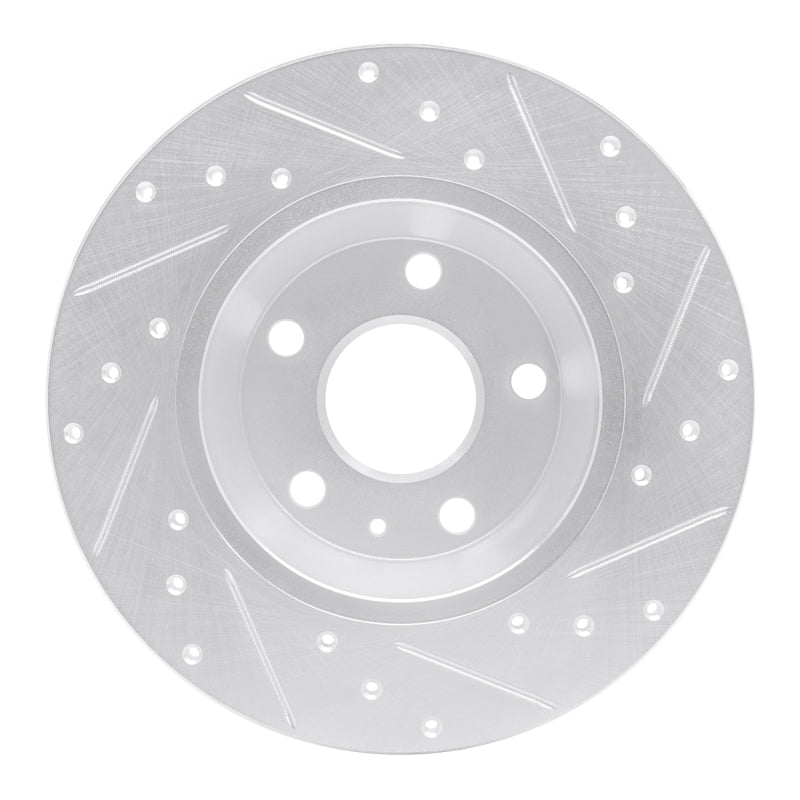 R1 08-15 Audi TT Rear Left Drilled & Slotted Silver Brake Rotor