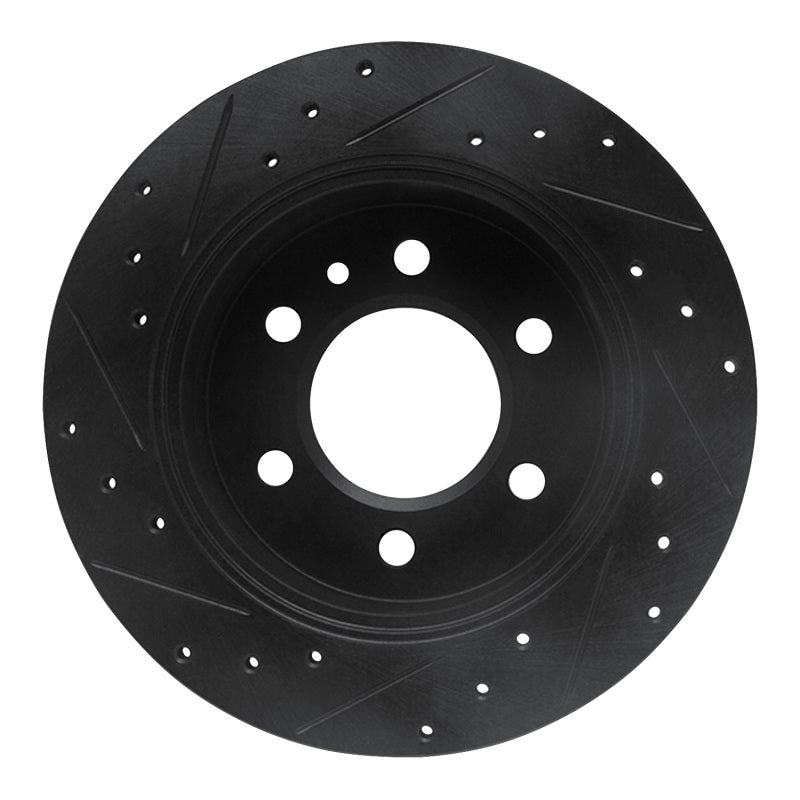 R1 06-18 Dodge Sprinter 2500 Rear Right Drilled & Slotted Black Brake Rotor
