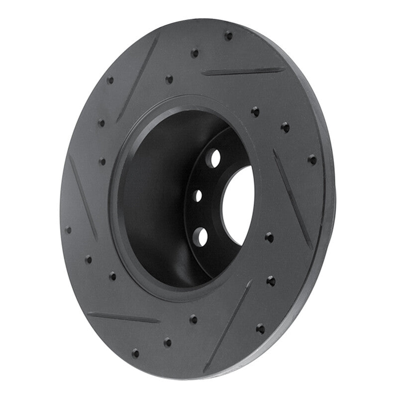 R1 72-78 Volkswagen Type 2 Front Right Drilled & Slotted Black Brake Rotor
