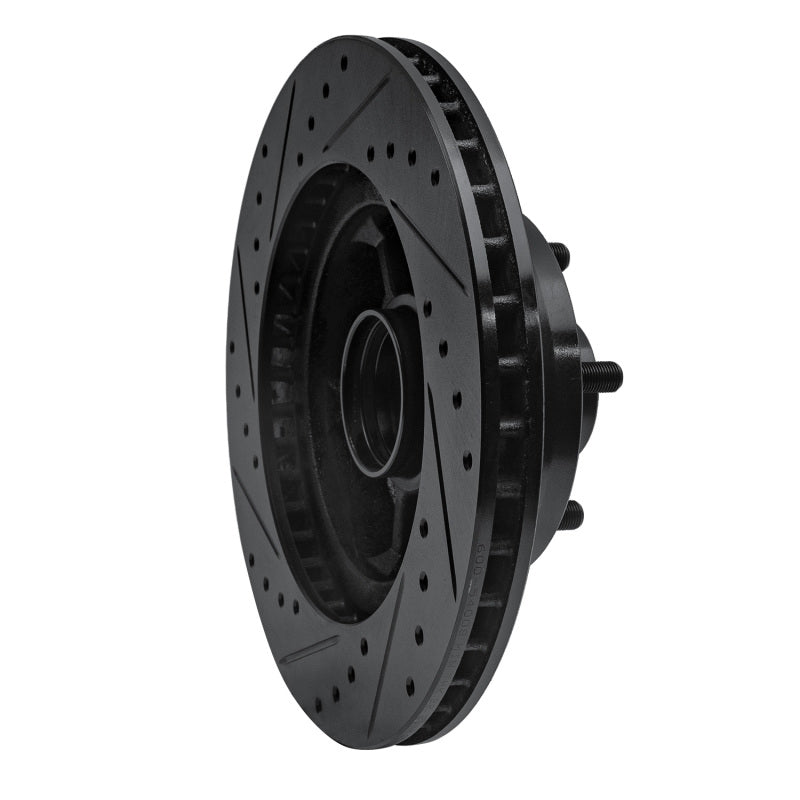 R1 68-73 Ford Mustang Front Right Drilled & Slotted Black Brake Rotor