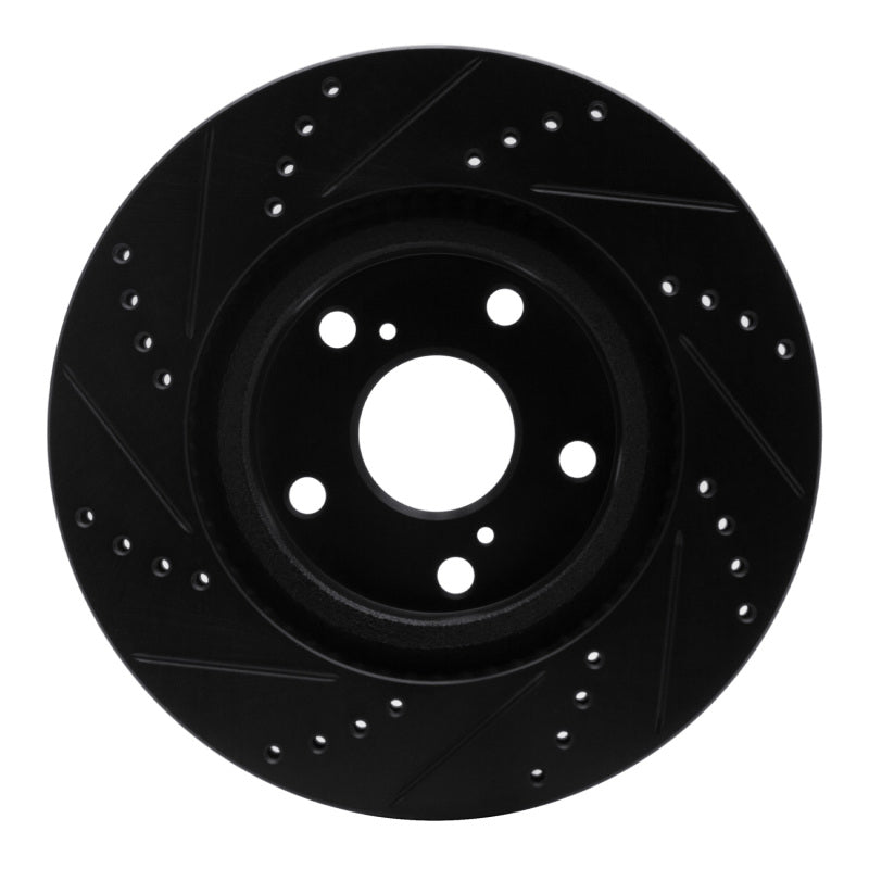 R1 2021-2025 Hyundai Tucson (Mexico) Front Right Drilled & Slotted Black Brake Rotor