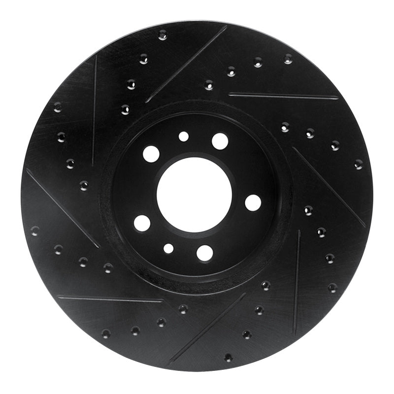 R1 98-02 Ford Crown Victoria Front Right Drilled & Slotted Black Brake Rotor