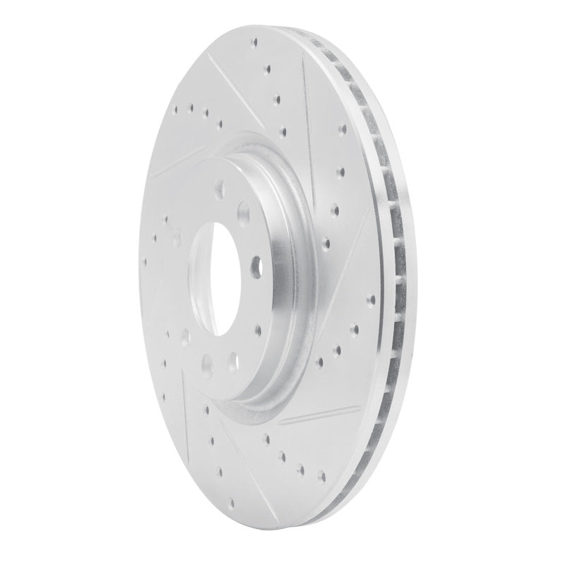 R1 06-07 Mazda 6 Front Right Drilled & Slotted Silver Brake Rotor
