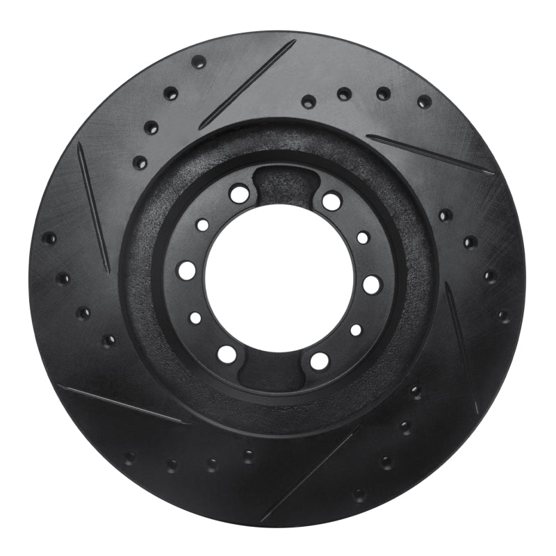 R1 90-04 Mitsubishi Montero Sport (USA/Canada) Front Right Drilled & Slotted Black Brake Rotor