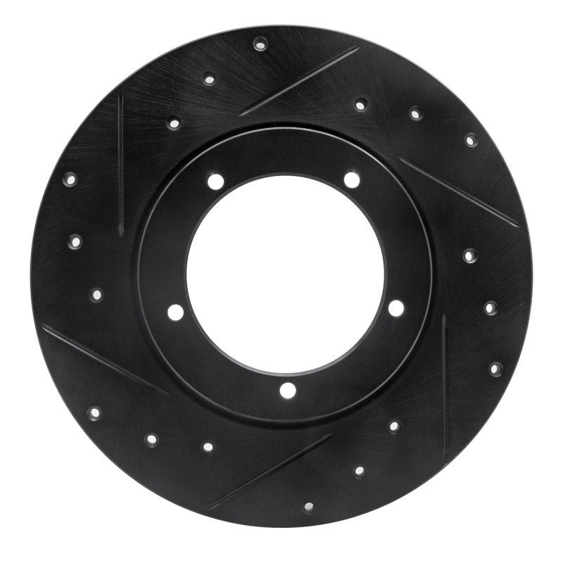 R1 65-76 Porsche 911 Front Left Drilled & Slotted Black Brake Rotor