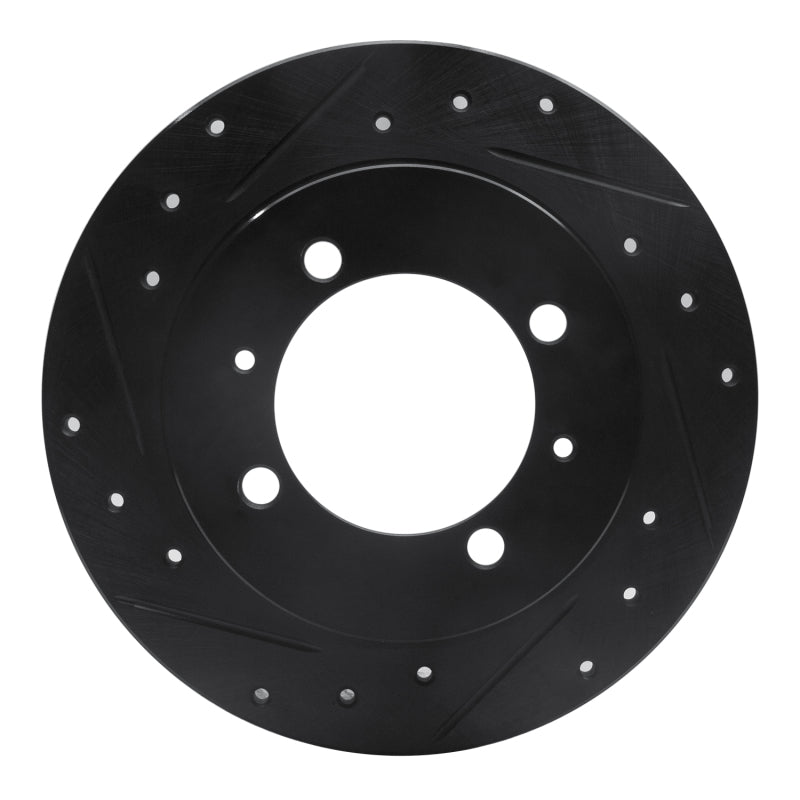 R1 00-07 Mitsubishi SPace STAR (Mexico) Rear Left Drilled & Slotted Black Brake Rotor