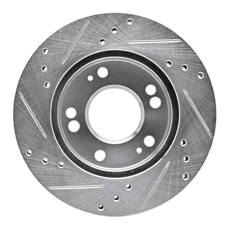 R1 90-05 Chrysler SEBRING Front Right Drilled & Slotted Silver Brake Rotor