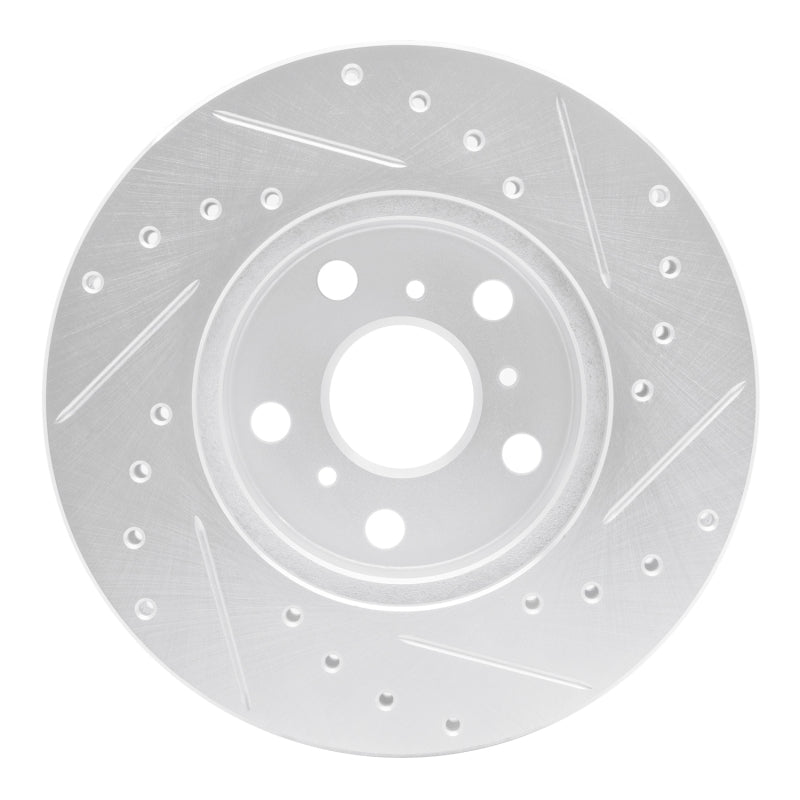 R1 90-91 Toyota Celica Front Left Drilled & Slotted Silver Brake Rotor