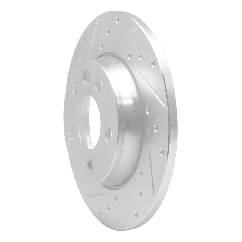 R1 96-00 Volkswagen EuroVan Rear Left Drilled & Slotted Silver Brake Rotor