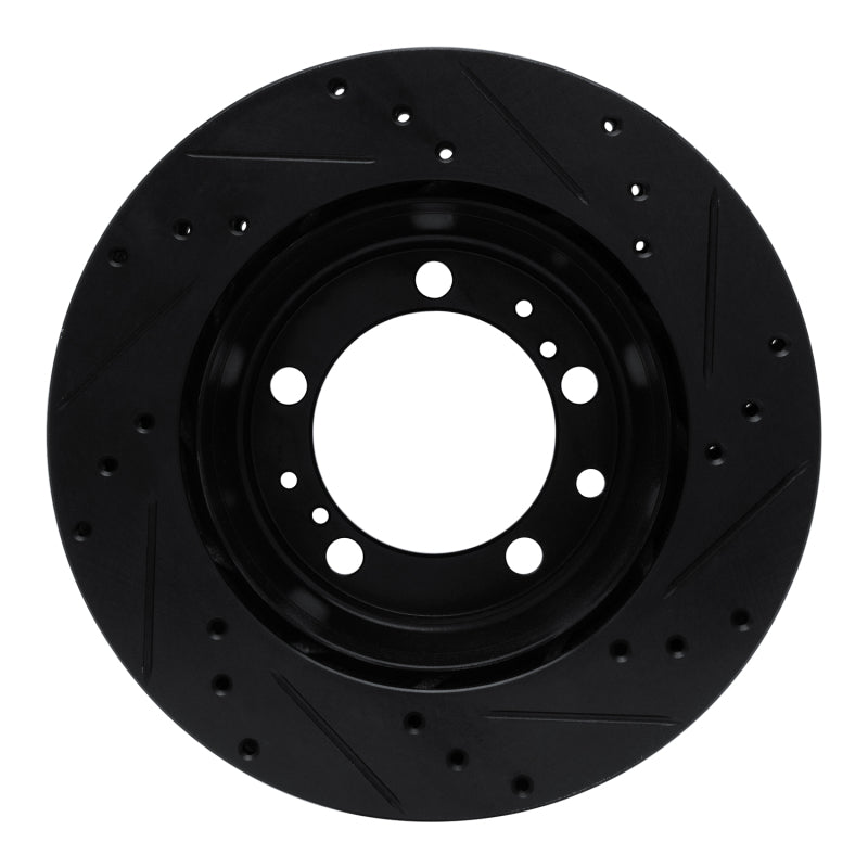 R1 91-97 Porsche 911 Right Rear Drilled & Slotted Black Brake Rotor