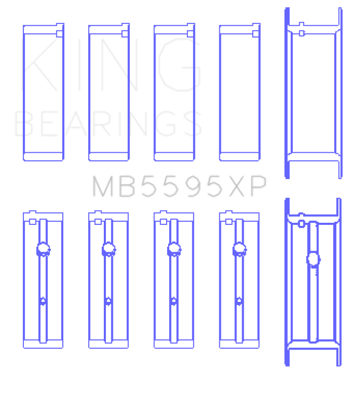 King Engine Bearings Nissan KA-24DE Performance Main Bearing Set - Size +0.25mm