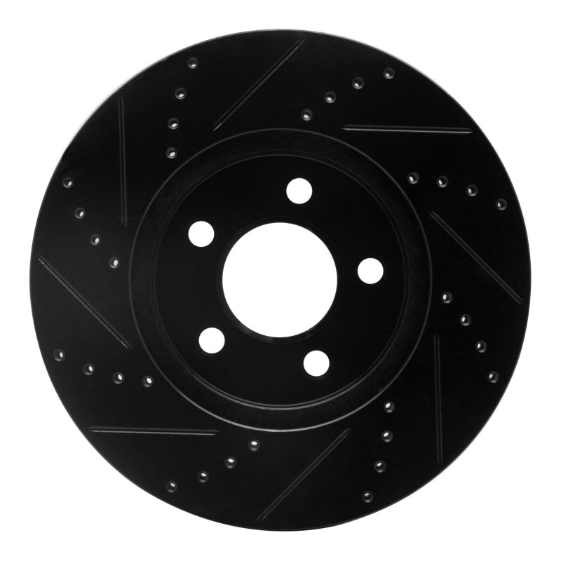 R1 03-11 Ford Crown Victoria Front Right Drilled & Slotted Black Brake Rotor