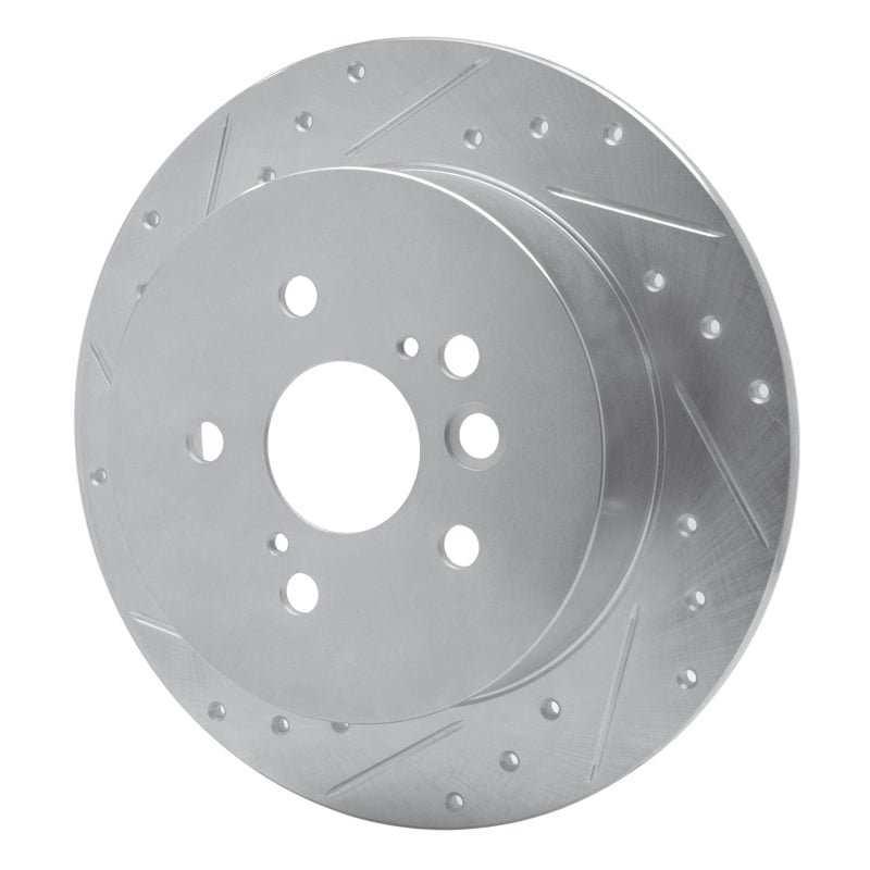 R1 04-05 Toyota RAV4 Rear Left Drilled & Slotted Silver Brake Rotor