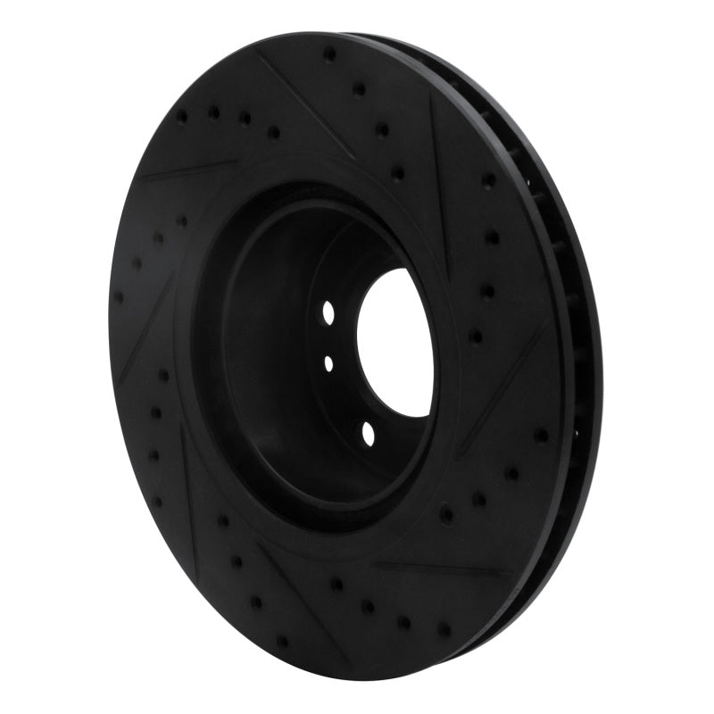 R1 93-97 BMW 850CI Front Left Drilled & Slotted Black Brake Rotor