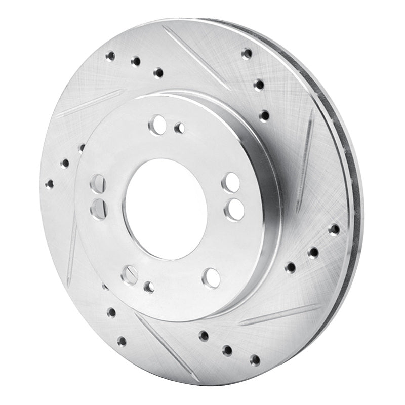 R1 90-05 Chrysler SEBRING Front Right Drilled & Slotted Silver Brake Rotor