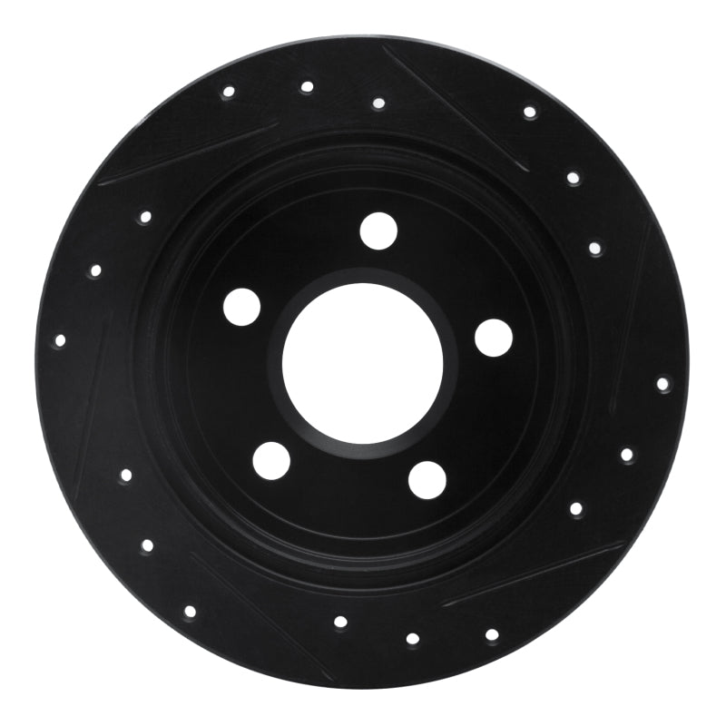 R1 97-05 Buick Century Rear Left Drilled & Slotted Black Brake Rotor