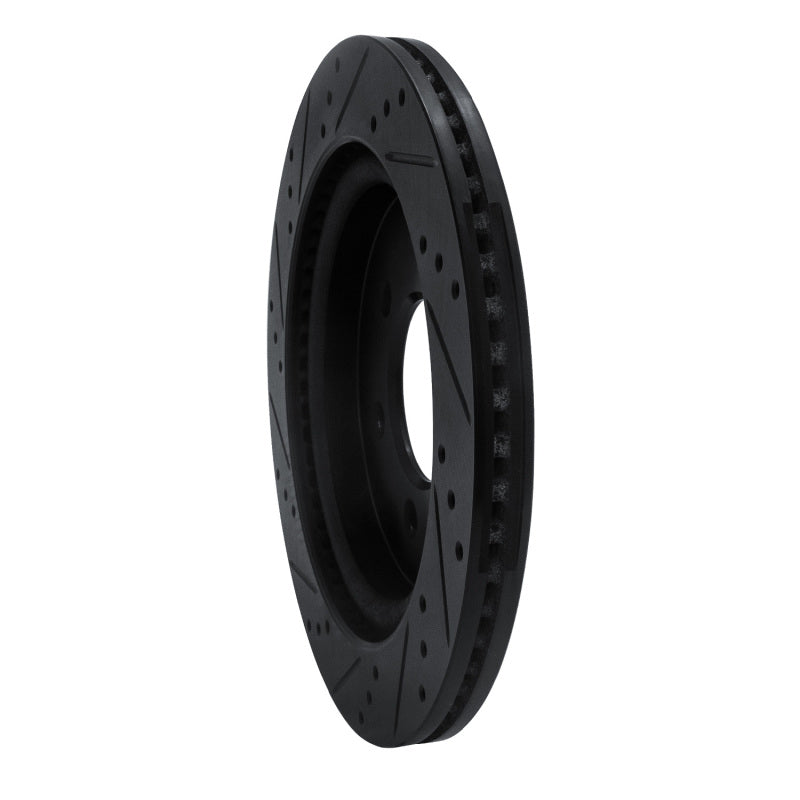 R1 18-21 Ford F-150 RWD Rear Right Drilled & Slotted Black Brake Rotor