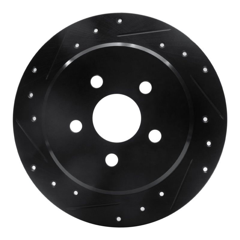 R1 95-07 Chrysler Sebring Rear Left Drilled & Slotted Black Brake Rotor