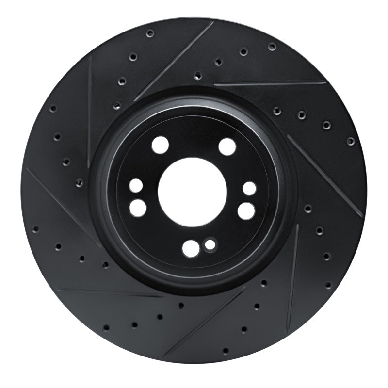 R1 2020-2025 Mercedes-Benz GLE350 Front Left Drilled & Slotted Black Brake Rotor
