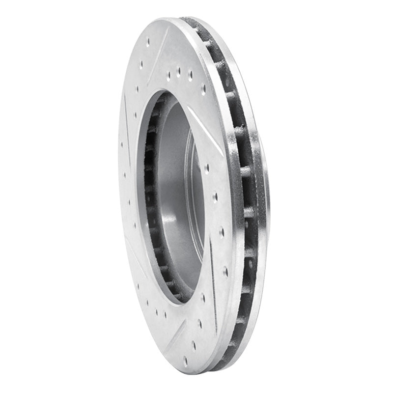 R1 86-89 Toyota Celica Front Right Drilled & Slotted Silver Brake Rotor