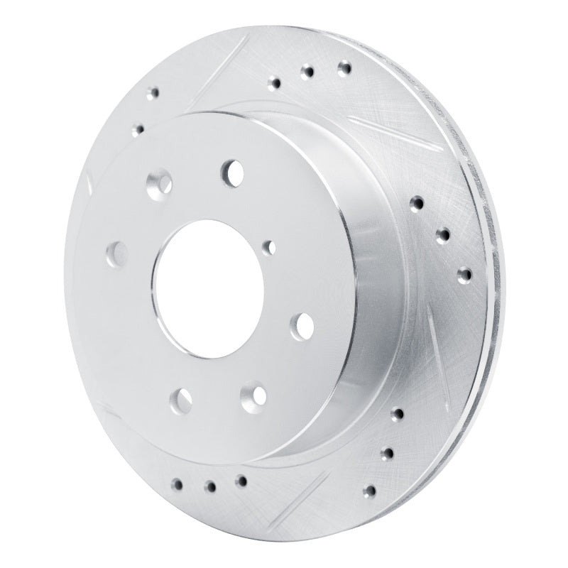 R1 84-85 Mazda RX-7 Rear Left Drilled & Slotted Silver Brake Rotor