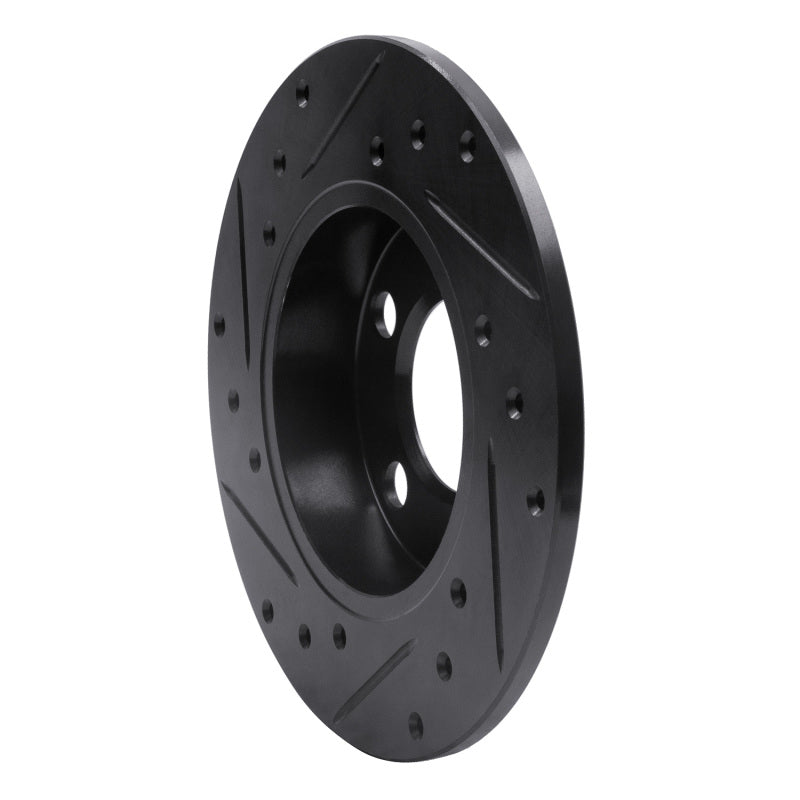 R1 98-24 Audi A1 (Mexico) Rear Left Drilled & Slotted Black Brake Rotor