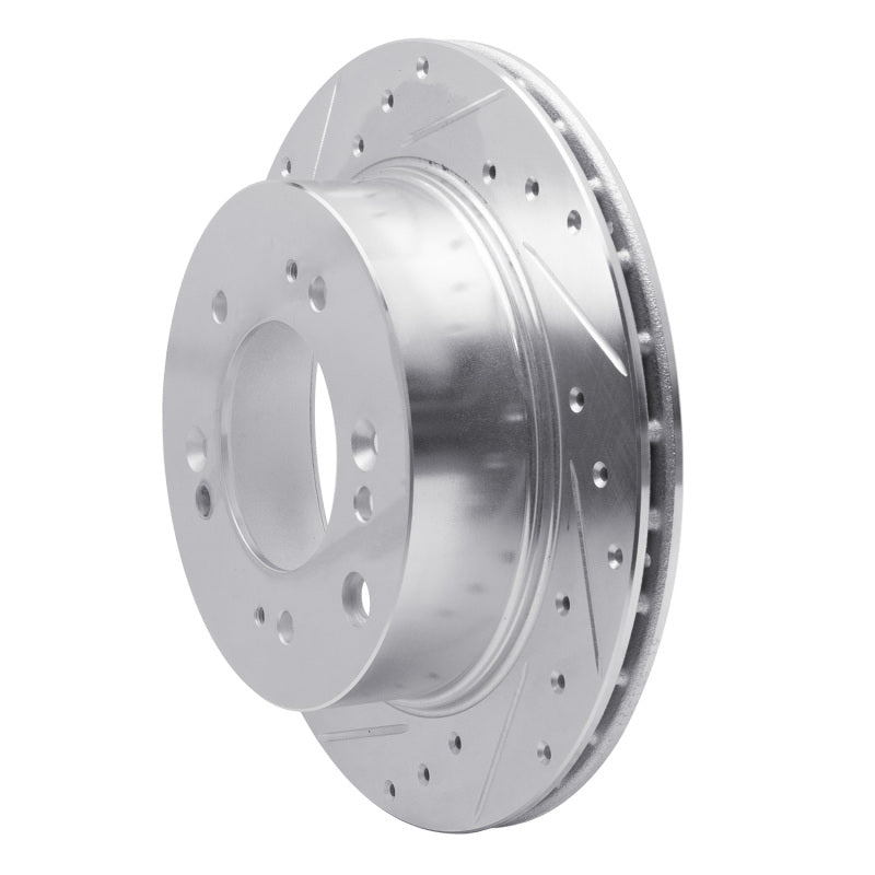 R1 07-09 Kia SORENTO Rear Left Drilled & Slotted Silver Brake Rotor