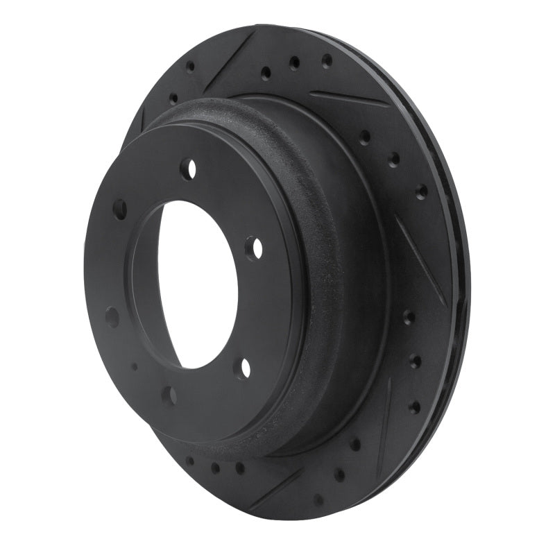 R1 92-04 Acura SLX Rear Left Drilled & Slotted Black Brake Rotor