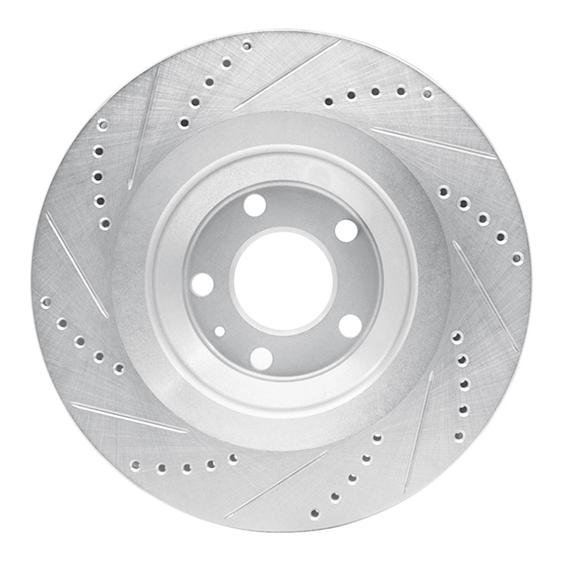 R1 05-11 Audi A6 Quattro Rear Right Drilled & Slotted Silver Brake Rotor
