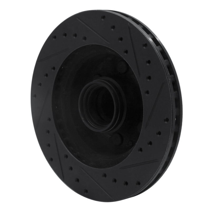 R1 91-96 Dodge Dakota RWD Front Left Drilled & Slotted Black Brake Rotor