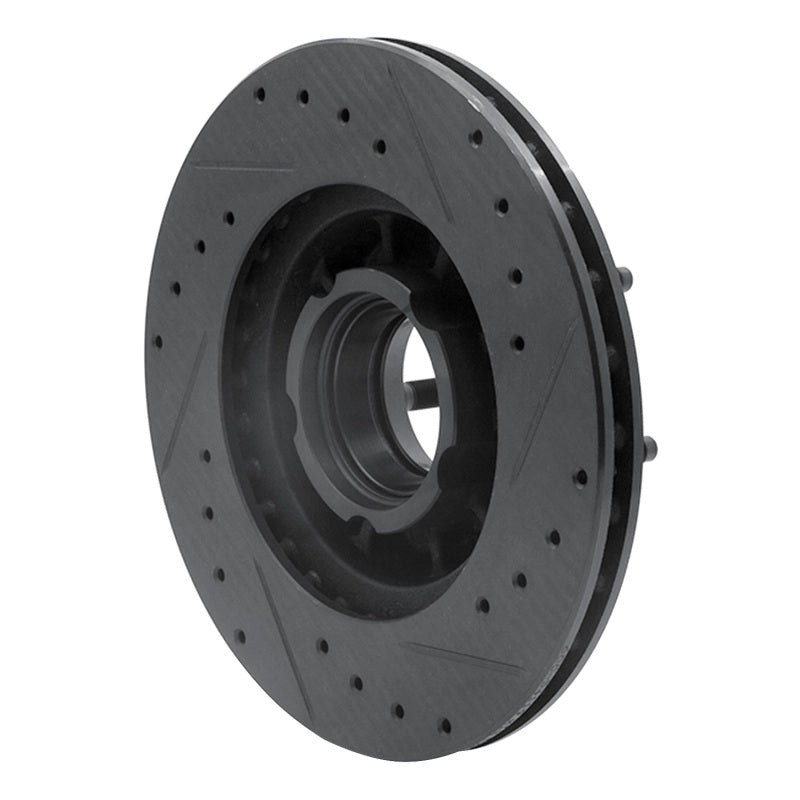 R1 90-94 Ford Explorer Front Left Drilled & Slotted Black Brake Rotor