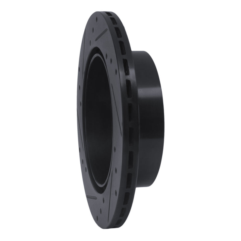 R1 92-96 Mitsubishi DIAMANTE Rear Right Drilled & Slotted Black Brake Rotor