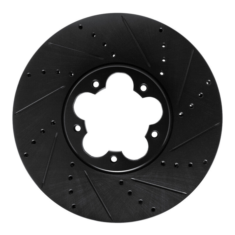 R1 2020-2025 Ford Transit-150 Front Right Drilled & Slotted Black Brake Rotor