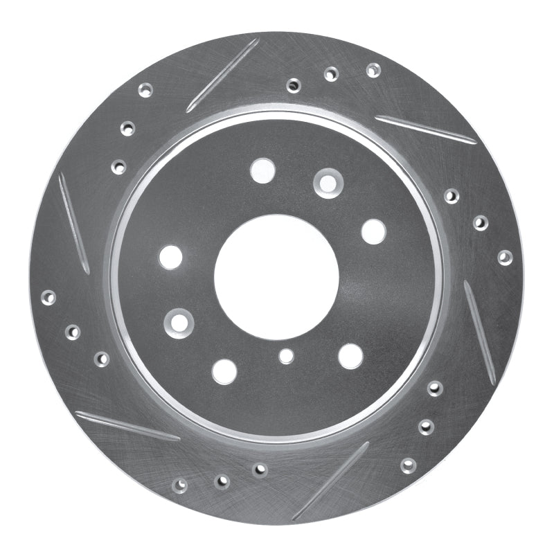 R1 86-91 Mazda RX-7 Rear Left Drilled & Slotted Silver Brake Rotor